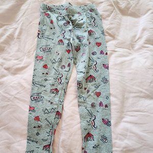 Gymboree Girls Grey Printed Leggings Size M